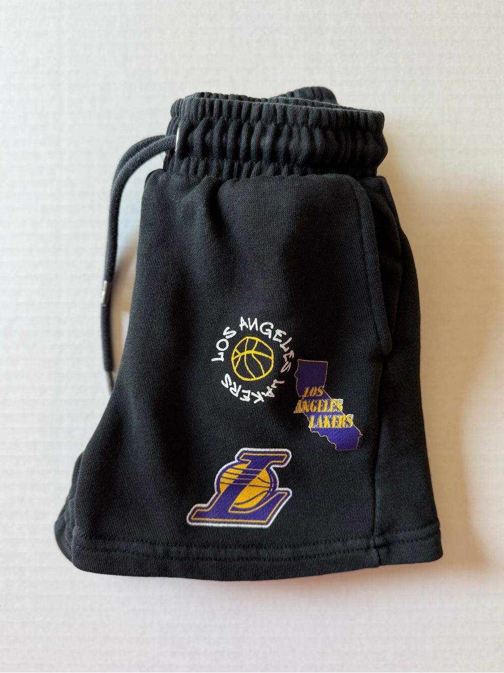 Zara x NBA LA Lakers Graphic Sweat Shorts Black Size 2